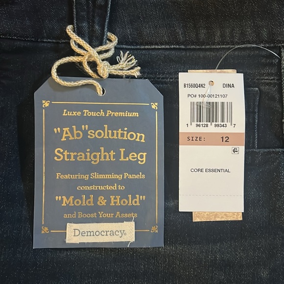 #228 ☑️ Democracy Dina Luxe Touch #288 Premium Ab Solutions Straight Leg Jean - Picture 12 of 13